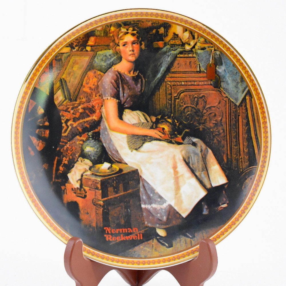 Edwin M Knowles China Norman Rockwell VTG Plates